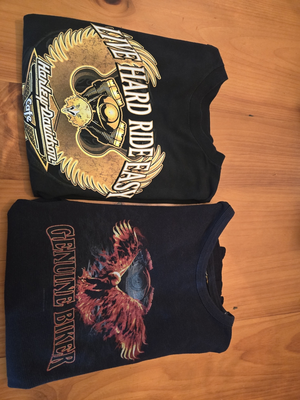 Harley-Davidson Black Tee with Yellow Gold Engine Crest
